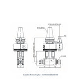 90-ER16x2 Double head Double outlet type 90° Angle Head - Big-tools Industrial Supply Tools for Metal Cutting